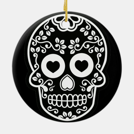 Zwarte en witte suiker Rond Ornament (Achterkant)