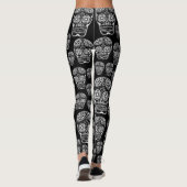 Zwarte en witte suiker schedel leggings (Achterkant)