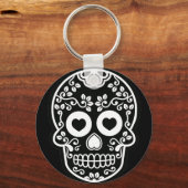 Zwarte en Witte Suiker Sleutelhanger Button (Voorkant)