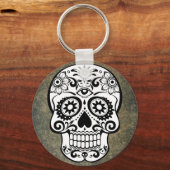 Zwarte en witte suiker Sleutelhanger Button (Voorkant)