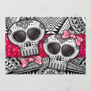 Zwarte en witte suiker Sull Weddenschap Glitter Kaart