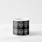 Zwarte en witte suikerschedel espresso kop (Voorkant)