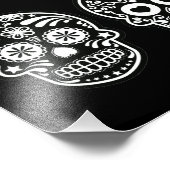 Zwarte en witte suikerschedel foto afdruk (Hoek)