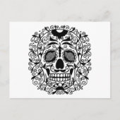 Zwarte en witte suikerschedel met Roos ogen Briefkaart (Voorkant)