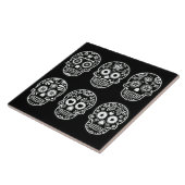 Zwarte en witte suikerschedel tegeltje (Zijkant)