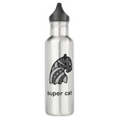 Zwarte en witte superkat Moderne kunst Waterfles (Links)