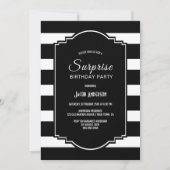 Zwarte en Witte Surprise Birthday Kaart (Voorkant)
