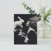 Zwarte en witte surrealistische magische thee met  briefkaart (Staand voorkant)