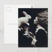 Zwarte en witte surrealistische magische thee met  briefkaart (Voorkant / Achterkant)