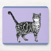 Zwarte en witte tablet Kat Mouse Mat Paars Muismat (Voorkant)