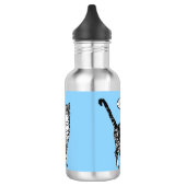 Zwarte en witte tablet Katten Blauwe waterflacon Waterfles (Links)
