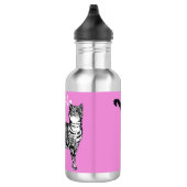 Zwarte en witte tablet Katten Roze waterflesje Waterfles (Rechts)