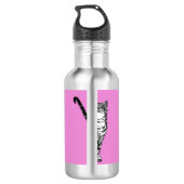 Zwarte en witte tablet Katten Roze waterflesje Waterfles (Achterkant)