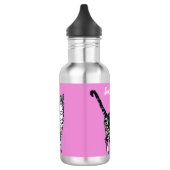 Zwarte en witte tablet Katten Roze waterflesje Waterfles (Links)