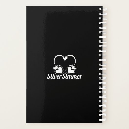 Zwarte en witte tabletten met hartenplank planner (Achterkant)