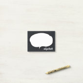 Zwarte en Witte Talk Bubble Persoonlijke naam Post-it® Notes (Op bureau)