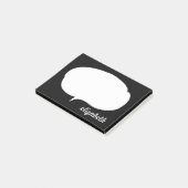 Zwarte en Witte Talk Bubble Persoonlijke naam Post-it® Notes (Schuin)