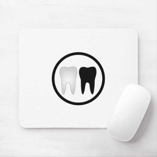 Zwarte en witte tand muismat (Met muis)