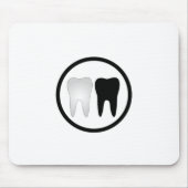 Zwarte en witte tand muismat (Voorkant)