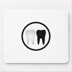 Zwarte en witte tand muismat
