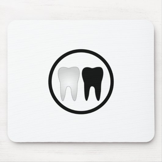 Zwarte en witte tand muismat (Voorkant)