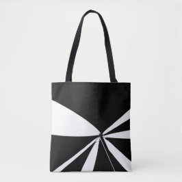 Zwarte en witte tand tote bag