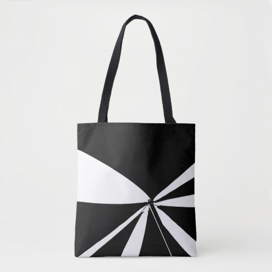 Zwarte en witte tand tote bag (Voorkant)