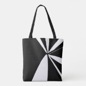 Zwarte en witte tand tote bag (Achterkant)