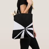 Zwarte en witte tand tote bag (Dichtbij)