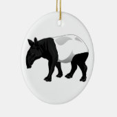 Zwarte en witte Tapir Keramisch Ornament (Rechts)