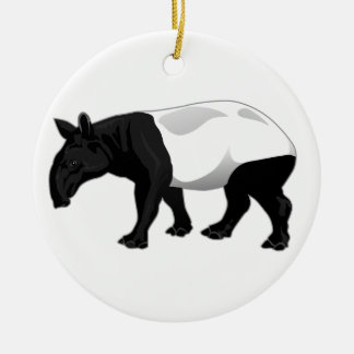 Zwarte en witte Tapir Keramisch Ornament