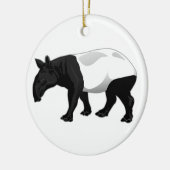 Zwarte en witte Tapir Keramisch Ornament (Links)