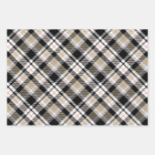Zwarte en witte Tartan Pset-kersttypografie Inpakpapier Vel (Voorkant)