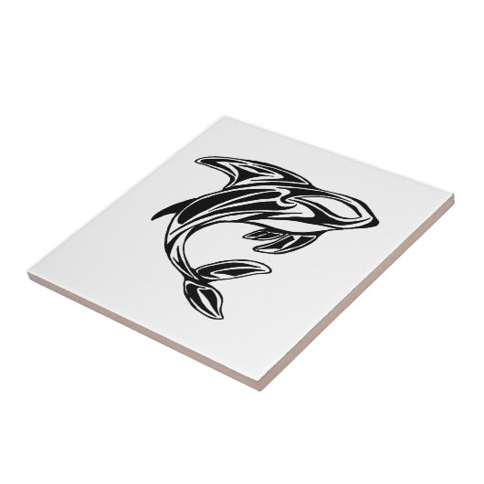 Zwarte en witte Tattoo keramische tegel Tegeltje (Zijkant)