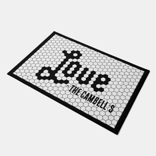 Zwarte en Witte  Tegel Design Custom Family Deurmat (Schuin)