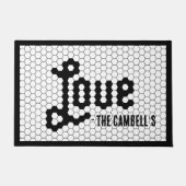 Zwarte en Witte  Tegel Design Custom Family Deurmat (Voorkant)