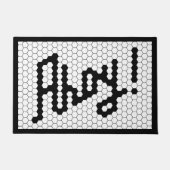 Zwarte en witte  Tegel Ontwerp Nautical Boat Deurmat (Voorkant)