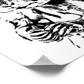 zwarte en witte tekening van een schattige eekhoor poster (Hoek)