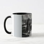 Zwarte en witte tenor saxophone mok (Links)