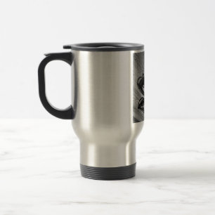 Zwarte en witte tenor saxophone reisbeker