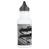 Zwarte en witte tenor saxophone waterfles (Links)