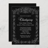 Zwarte en witte Thanksgiving Dinnerkalligrafie Kaart (Voorkant / Achterkant)