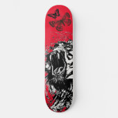 ZWARTE EN WITTE TIGER SKATEBOARD IN ROOD (Voorkant)
