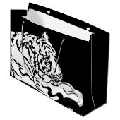 ZWARTE EN WITTE TIGER ZWARTE LABEL GROOT CADEAUZAKJE (Voorkant Gekanteld)