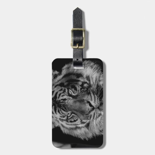 Zwarte en witte tijger bagagelabel (Voorkant verticaal)