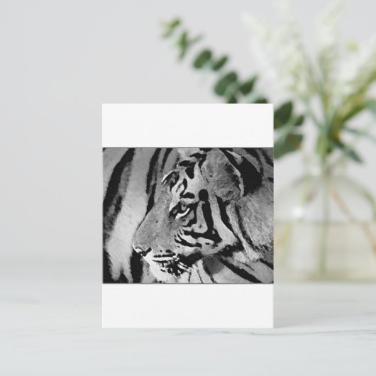 Zwarte en witte tijger briefkaart (Staand voorkant)