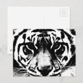 Zwarte en witte tijger briefkaart (Voorkant / Achterkant)
