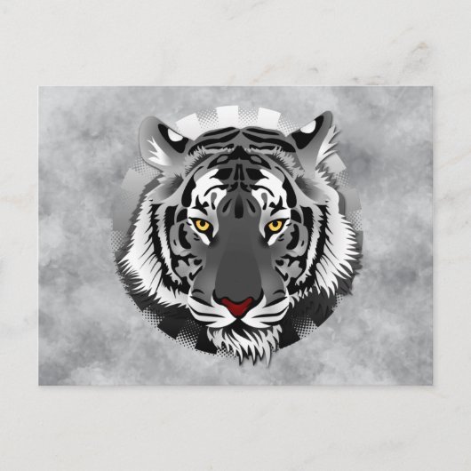 Zwarte en witte tijger briefkaart (Voorkant)
