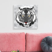 Zwarte en witte tijger canvas afdruk (Insitu (Woonkamer))