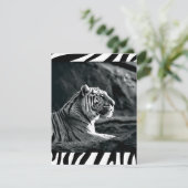 Zwarte en witte tijger feestdagenkaart (Staand voorkant)